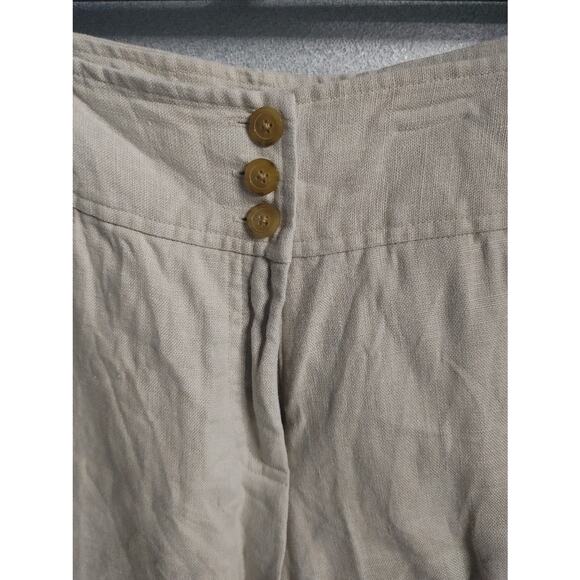 Michael Kors Womens Linen Pants Sz 12 Khaki Tan - Picture 2 of 6